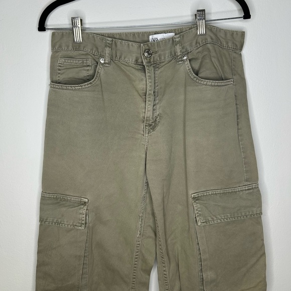 Zara TRF BELT LOOP CARGO Khaki Mid Rise - Picture 4 of 10